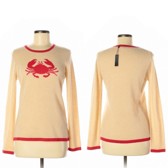 Hannah Rose 100% Cashmere Sweater Sz M Beige Tan NEW WITH TAGS - Picture 4 of 5